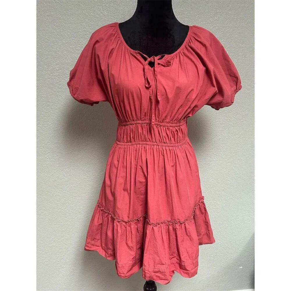 J. Crew Women's XS Standard Red Chic Tiered Knee Length Party Dress - Picture 2 of 9